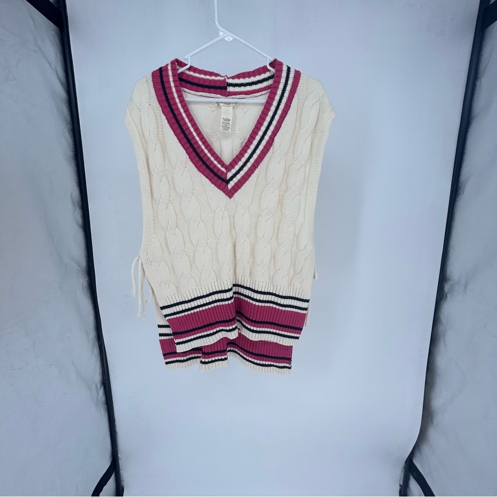 Free People Coastal Prep Poncho One Size NWOT Preppy Feminine Boho Adjustable